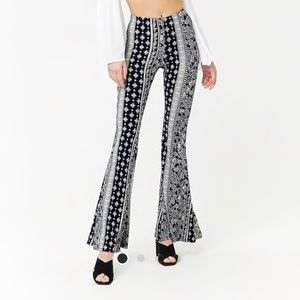 Forever 21 Floral and Mosaic Flare Leg Pants
